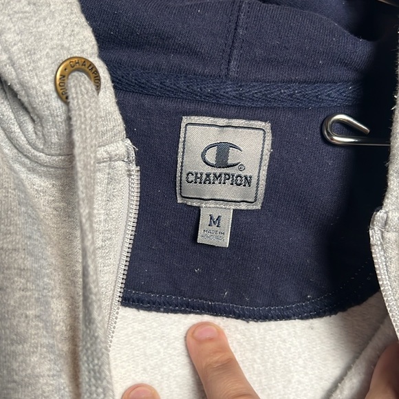 Champion Gray and Navy Hoodie Busch Light Day Drinking Size Medium - Picture 4 of 5